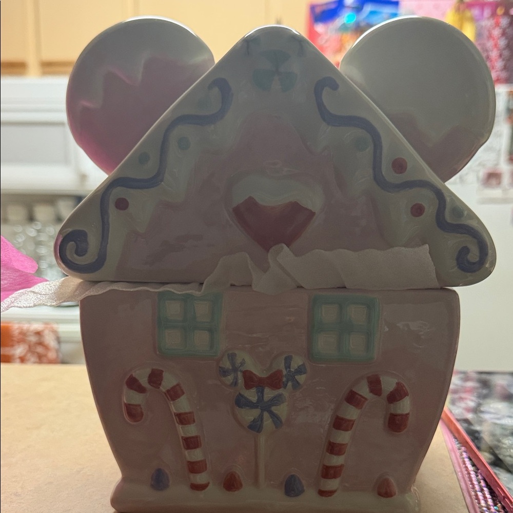 Disney Pink Gingerbread House Cookie Jar